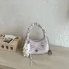 Bolsa Estilo Coreano Plissada Bolinhas Fresca Doce Ombro Único Moda Textura de Corrente Casual para o Dia a Dia Bolsa Feminina