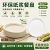 Platos de papel de pulpa de caña de azúcar, platos de cena, platos de papel DIY para pastel de barbacoa, platos de pulpa biodegradables de grado alimenticio