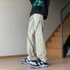 Pantalones deportivos para hombre, populares para jóvenes, de microelásticos, para primavera y otoño, de marca de moda, rectos, de color liso, casuales, sueltos.
