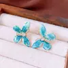 Brincos de Borboleta com Zircônia e Agulha de Prata Vintage, Modernos e Versáteis, Brincos de Luxo com um Estilo Único para Mulheres