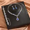 Amazon Moda Europeia e Americana Colar Brincos Pulseira Multi-Colorida com Pedras Strass Cristal Casamento Terno de Três Peças