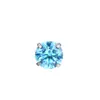 Brincos Pontiagudos de Quatro Garras em Liga de Titânio F136 com Zircônia 5A Multicolorida Joia de Piercing Cabeça G23 Titânio Rosca Interna Stud de Lábio
