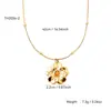 Collar Colgante de Flor Elegante Coreano de Nicho para Mujer Acero Inoxidable Chapado en Oro de 18 Quilates Encanto de Playa Set de Joyería de Lujo
