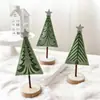 Árbol de Navidad Mini de Fieltro Transfronterizo Adornos de Escritorio Escena de Casa Pequeña de Madera Diseño de Escenario Decoraciones Navideñas