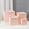 Bolsa Tote Quadrada de Dia dos Namorados Embalagem Bolo de Aniversário Saco de Papel Kraft Flores Fundo Largo Saco para Buquê Presente Atacado
