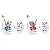 Pegatinas de Vidrio con Mariposas Florales Rojas, Azules y Blancas para el Día de la Independencia Americana, Pegatinas Estáticas para Ventana sin Adhesivo, Pegatinas Decorativas para Ambiente Festivo