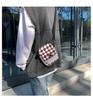 Bolso Pequeño para Teléfono Móvil Transfronterizo 2021 Bolso de Hombro de Lona a Cuadros Estilo Japonés Versátil Casual Bolso Cruzado Pequeño Cuadrado de Lona