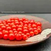 Imitación Caqui Rojo del Sur Ágata Roja Cuentas Sueltas Jade Natural Rojo Cereza Cuentas Redondas Sueltas Accesorios para Enhebrar Manualidades DIY