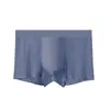 Ropa interior de seda helada para hombre, hecha a medida para adolescentes, transpirable, talla grande, color sólido, estilo de lujo ligero, al por mayor, tiro medio, bóxers ajustados