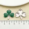 Chapéu Irlandês Verde Pingando Óleo Trevo da Sorte Pingente de Trevo Pulseira DIY Chaveiro Acessórios de Joia