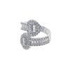 Aliexpress Nuevo Hip Hop Corazón Zircón Abierto Incrustado Zircón Cuadrado Diamante Completo Anillo Estilo Punk Anillo Venta al por Mayor