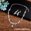 Nova colar de cocar de noiva dual-use brincos de duas peças de estilo coreano simples liga strass vestido de noiva acessórios de casamento para as mulheres