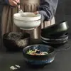 Tazón de Cerámica estilo Japonés creativo tazón para fideos tazón para sopa tazón grande tazón para ensaladas tazón para fideos instantáneos fideos de arroz tazón para fideos de arroz venta al por mayor comercial