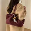 Bolso de Mano Retro Escarchado de Gran Capacidad, Opciones Multicolor para Combinar Diariamente, Bolso de Hombro/Axila, Bolso de Mujer Tipo Dumpling de Gamuza