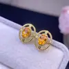 Aretes Fanta Naturales de Alta Claridad, Color Ardiente, Piedras Sueltas Fuertes de 4*6 mm, Plata de Ley 925, Finamente Incrustados