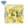 Gema Huagang, agujero medio, cuadrado, ángulo recto, flor de coche, ganso, circón amarillo, piedra desnuda, princesa, cuadrado, amarillo limón