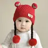Touca de Bebê Inverno Quente Proteção de Orelha Peruca Lã Tricô Fofa Recém-Nascido Super Fofa Engrossada Pulôver para Homens e Mulheres
