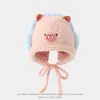 Viento dulce felpa lindo fruta protección de orejas para niños gorra forrada de polar gruesa para niños y niñas gorro de bebé al por mayor gorra transfronteriza