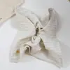 Goma de pelo plisada a cuadros estilo coreano minimalista Ins con etiqueta dorada, Elegante accesorio para el pelo, Versátil accesorio para coleta para mujer