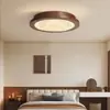 Nueva Lámpara de Techo Estilo Chino Dormitorio Luz Principal Redonda 2025 Nuevo Nogal Negro Madera Maciza Estudio Restaurante Lámparas Estilo Mid-Century