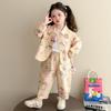 Conjunto para Meninas Primavera e Outono 2025 Novo Estilo Infantil Desenho Animado Outono Moda Bebê Menina Casual Elegante Roupa de Trabalho Conjunto de Duas Peças