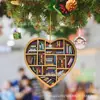 23 Novas Decorações de Natal Amantes de Livros Coração Decorações de Bibliotecário Penduricalhos para Carro Decorações para Casa