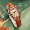 Atacado do Fabricante Venda Quente Relógio de Pulso Quartz de Couro Barato Estilo Retrô de Ponta para Transmissão ao Vivo Venda Quente