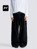 Pantalones casuales retro negros para hombre con rico estilo americano, marca de moda, doble pinza, pantalones cargo multibolsillos, moda urbana, geniales y elegantes, pantalones largos de pierna recta