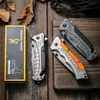 Cuchillo Plegable Portátil para Exteriores Cuchillo Plegable de Supervivencia para Acampar al Aire Libre