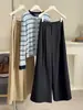 Estilo Novo para Primavera e Outono Terno Fluido Calça Wide-Leg para Mulheres, Cintura Alta, Emagrecedor, Versátil, Casual Solto, Calça Reta Comprida, Tendência