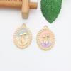 Acessórios de Joias Pequenos Estilo Chanel Transfronteiriços, Joias Artesanais DIY de Alto Padrão em Formato Oval, Acessórios de Joias DIY de Alto Padrão com Gotejamento de Óleo