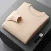 Suéter Masculino de Gola Redonda em Cashmere, Casual Simples de Sete Agulhas Espessado Versátil para Negócios Cor Sólida, Suéter de Cashmere para Atacado Transfronteiriço