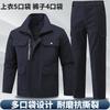 Roupas de trabalho de algodão sarja terno masculino primavera e outono respirável resistente a manchas roupas de soldagem proteção do trabalho local de construção roupas de trabalho lazer ao ar livre