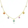 Collar de Trébol de Cuatro Hojas de Plata de Ley 925 para Mujer, Gargantilla Mini Dopamina de Lujo Ligero, Estilo Nicho Cadena para Clavícula de 14K