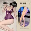 Body de Renda Sexy com Amarração no Pescoço Enxi, Abertura na Virilha, Pijama Sedutor para Interesse Sexual, Não Precisa Tirar, Nádegas Expostas qqny