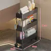 Estante de almacenamiento para baño, estante de almacenamiento para huecos detrás de la puerta, estante de almacenamiento ultradelgado, estante organizador multicapa para el baño, carrito pequeño