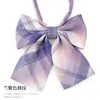 Cuello de Camisa con Lazo de Cuadros Estilo Japonés JK Flor para Mujer Estilo Universitario Foto de Graduación Camisa con Lazo Gratis Traje de Buceo con Lazo