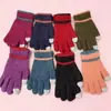 Guantes de Punto Cálidos de Felpa Gruesa de Doble Capa a Prueba de Frío con Pantalla Táctil, Antideslizantes, Estilo Piña, para Mujer, Otoño e Invierno