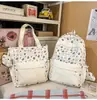 Ins estampado fresco bolsa de hombro doble fresca gran capacidad gran capacidad mochila para estudiante de escuela secundaria campus mochila de viaje para niña