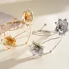Pulsera de Brazo con Flor de Textura Metálica Europea y Americana, Pulsera de Personalidad Exquisita y Elegante, Joyería Transfronteriza de Gama Alta de Nicho
