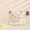 Sombrero de Sol para Bebé Primavera y Verano Nuevo Lindo Estampado de Oso Sombrero de Pescador para Niño Lindo Versátil Sombrero de Sol para Niña