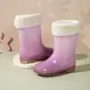 Botas de lluvia para niños, PVC de gradiente colorido, diseño de niña ángel, impermeables, antideslizantes, cómodas y fáciles de poner, adecuadas para niñas pequeñas