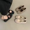 Otoño 2025 Nuevos Zapatos de Piel de Hada para Mujer Ropa de Abrigo de Invierno Estilo Francés Brisa Vespertina Suaves Zapatos Planos Mary Jane de Terciopelo