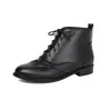Botas Martin versátiles y ligeras de comercio exterior para otoño e invierno para mujer, botas de caña baja de talla grande, punta redonda, con bloques de color, suela de goma, antideslizantes, con cordones