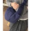 Bolsa de Plumas Moda Inverno Feminina 2024 Novo Estilo Acadêmico Bolsa Bolinho Casual Grande Capacidade Ombro Transversal