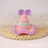 Chapéu de Aniversário Doce de Princesa Headwear Totalmente Feito à Mão Crochê Chapéu Alto de Lã Presilha de Cabelo Grampo de Cabelo de Crochê Presilha BB Fábrica Direta