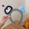 Diadema Creativa de Pingüino y Pez de Dibujos Animados, Diadema de Felpa con Cara Linda para Lavarse la Cara, Diadema para Maquillaje, Pinza para el Cabello Divertida y Original para Niños