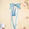 Estilo Chino Porcelana Azul y Blanca Cinta Borla Lazo DIY Semi-Terminado Cinta Larga Sin Pinza Estilo Antiguo Hanfu Accesorio para el Cabello