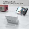 0015 Clip acrílico para exhibición portatarjetas de presentación transparente soporte para tarjetas de presentación almacenamiento de tarjetas de presentación soporte pequeño de escritorio estante para exhibición de tarjetas