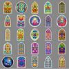 50 pegatinas coloridas de vidrio con personalidad transfronteriza para iglesias, pegatinas retro decorativas para tazas de agua, carcasas de teléfonos móviles y ordenadores.